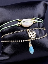 картинка Браслет 'FJ' Ракушка Фианит 14 см от магазина Wolves