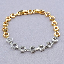 картинка Браслет 'XUPING' Фианит 17 см (позолота-родий) от магазина Wolves