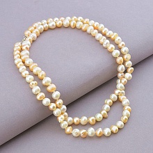 картинка Бусы 'SUNSTONES' Жемчуг Серебро(925) 79 см от магазина Wolves