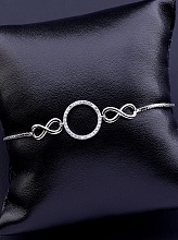 картинка Браслет 'Saiya' Фианит 17 см (родий) от магазина Wolves