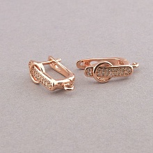 картинка Швензы Пара Фианит позолота 18к (розовая) 15х7см от магазина Wolves