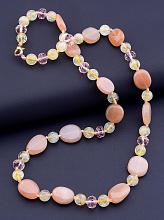 картинка Бусы 'SUNSTONES' Солнечный камень Волосатик Чешский хрусталь 50 см от магазина Wolves