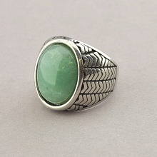 картинка Кольцо 'Stainless Steel' Нефрит Медицинская сталь 316L от магазина Wolves