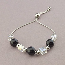 картинка Браслет 'Stainless Steel' Агат Медицинская сталь 316L 17 см от магазина Wolves