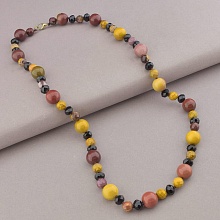 картинка Бусы 'SUNSTONES' Яшма Чешский хрусталь 59 см от магазина Wolves