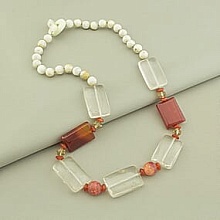 картинка Бусы Горный хрусталь Сердолик Яшма 52 см от магазина Wolves