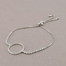 картинка Браслет 'Saiya' Фианит 17 см (родий) от магазина Wolves