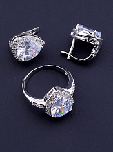 картинка Комплект Фианит (родий) от магазина Wolves