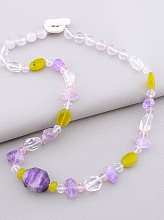 картинка Бусы Аметист Горный хрусталь Флюорит 57 см от магазина Wolves