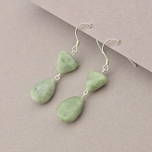 картинка Серьги 'SUNSTONES' Жадеит Серебро(925) от магазина Wolves