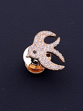 картинка Брошь 'FJ' Фианит (позолота 18к) от магазина Wolves