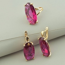 картинка Подвеска+Кольцо 'Pataya' Фианит (позолота 18к) от магазина Wolves