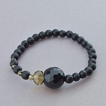 картинка Браслет 'SUNSTONES' Шунгит Чешский хрусталь 18 см от магазина Wolves