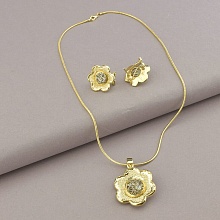 картинка Подвеска+Серьги Фианит 45 см (позолота 14k (лимонная)) от магазина Wolves