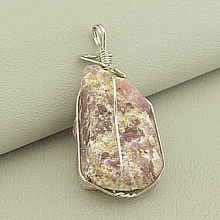 картинка Кулон Клубничный кварц 50х25мм от магазина Wolves