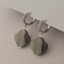 картинка Серьги 'SUNSTONES' Раухтопаз (родий) от магазина Wolves