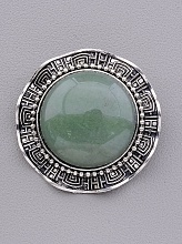 картинка Брошь Нефрит 40x40мм от магазина Wolves