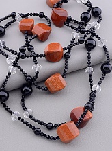 картинка Бусы Золотой Песок Агат Чешский хрусталь 160 см от магазина Wolves