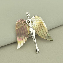 картинка Брошь Перламутр 60x45мм от магазина Wolves