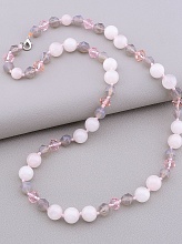 картинка Бусы Агат Розовый кварц Чешский хрусталь 60 см от магазина Wolves