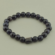 картинка Браслет 'SUNSTONES' Кошачий глаз Турмалин Шунгит 19 см от магазина Wolves