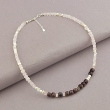 картинка Подвеска 'SUNSTONES' Бычий глаз Серебро(925) 37 см от магазина Wolves