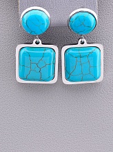 картинка Серьги 'Stainless Steel' Бирюза от магазина Wolves