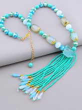 картинка Бусы Амазонит Чешский хрусталь 43 см от магазина Wolves