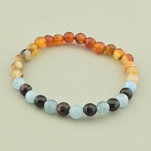 картинка Браслет 'SUNSTONES' Аквамарин Агат 16 см от магазина Wolves