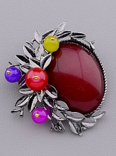 картинка Брошь Сердолик Агат 55х55мм от магазина Wolves