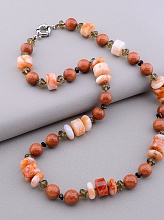 картинка Бусы Яшма Золотой Песок Чешский хрусталь 65 см от магазина Wolves