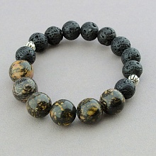 картинка Браслет 'SUNSTONES' Родонит Лава 17 см от магазина Wolves