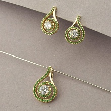 картинка Серьги+Кулон 'XUPING' Фианит  (позолота 18к) от магазина Wolves