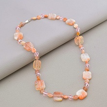 картинка Бусы 'SUNSTONES' Солнечный камень Чешский хрусталь 52 см от магазина Wolves