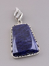 картинка Кулон из сапфира, родиевое покрытие от магазина Wolves