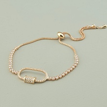 картинка Браслет 'Saiya' Фианит 17 см (позолота 18к (розовая)) от магазина Wolves