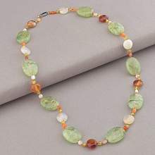 картинка Бусы 'SUNSTONES' Пренит Сердолик 50 см от магазина Wolves