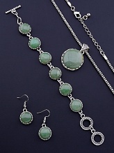 картинка Подвеска+Браслет+Серьги Нефрит 45 см от магазина Wolves