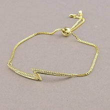 картинка Браслет 'Saiya' Фианит 17 см (позолота 18к (лимонная)) от магазина Wolves