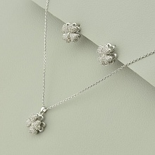 картинка Подвеска+Серьги 'Saiya' Фианит 40 см (родий) от магазина Wolves