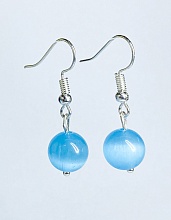 картинка Элитные Серьги Кошачий глаз (голубой) №2 от магазина Wolves