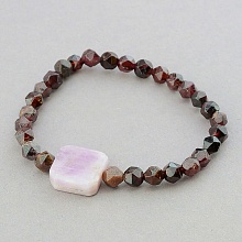 картинка Браслет 'SUNSTONES' Гранат Кунцит 17 см от магазина Wolves