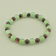 картинка Браслет 'SUNSTONES' Нефрит Агат 17 см от магазина Wolves