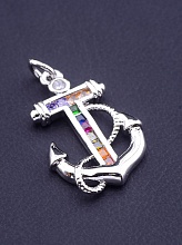 картинка Кулон Фианит 18х12 (родий) от магазина Wolves