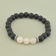 картинка Браслет 'SUNSTONES' Шунгит Розовый кварц 17 см от магазина Wolves