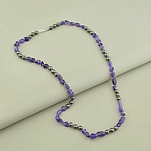 картинка Бусы 'SUNSTONES' Аметист Гематит 57 см от магазина Wolves