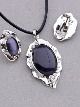 картинка Подвеска+Серьги Кошачий глаз 45 см от магазина Wolves