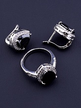 картинка Комплект Фианит (родий) от магазина Wolves