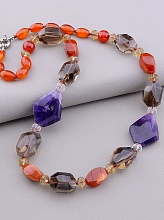 картинка Бусы Раухтопаз Сердолик Аметист 55 см от магазина Wolves