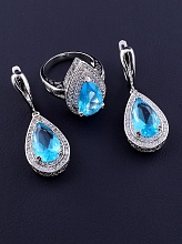 картинка Комплект Фианит (родий) от магазина Wolves